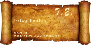 Toldy Evelin névjegykártya